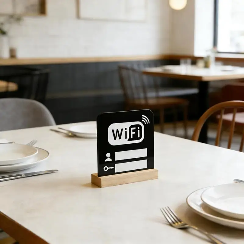 1/2개 및 번호 Wi-Fi 공지판 표지판 아크릴 미러 Wi-Fi 표지판 공공장소, 가정, 상점용 손글씨 계정 표지판