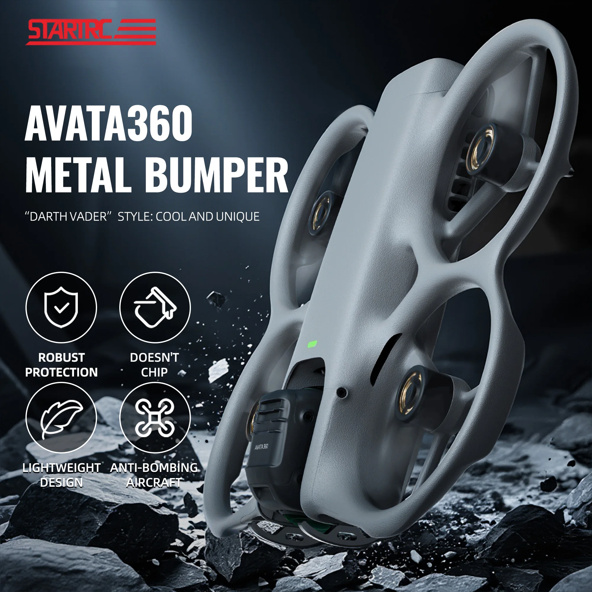 STARTRC Pare-chocs Métal pour DJI Avata 360 - Protection Objectif Drone