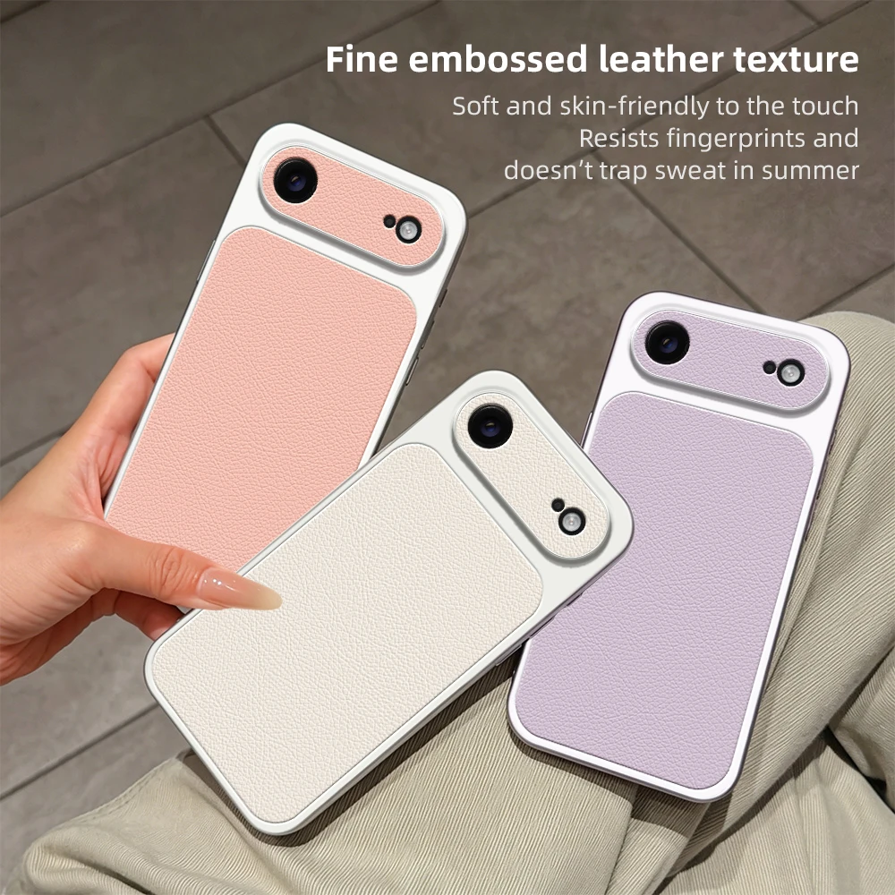 Luxury Leather Matte Back Cover with Lens Protection