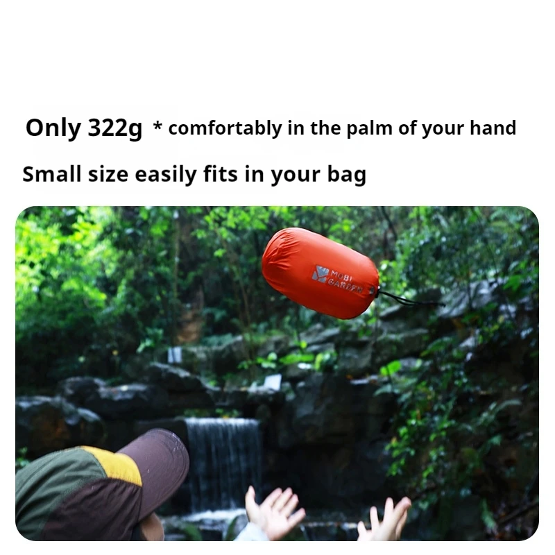 모비 가든 하이킹 슬리브리스 백팩 레인코트 초경량 에디션 방수 레인스톰 방지 PU13000mm 반투과성 캡 엘라스트