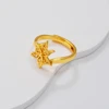 Anniyo 1.5CM Small Flowers Rings for Women Girls Gold Plated African Jewelry Mayotte #345206 5