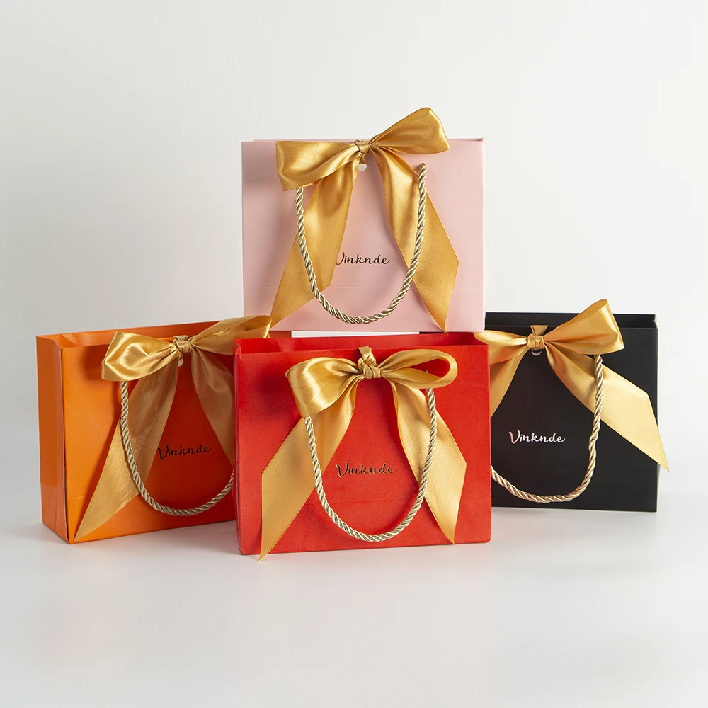 100 Stück Schmuck-Geschenktüten für Brautjungfern, Hochzeitsgeschenke, Junggesellinnenabschied, Papphandtaschen mit Band, DIY Personalisierte Beutel – Detail 7