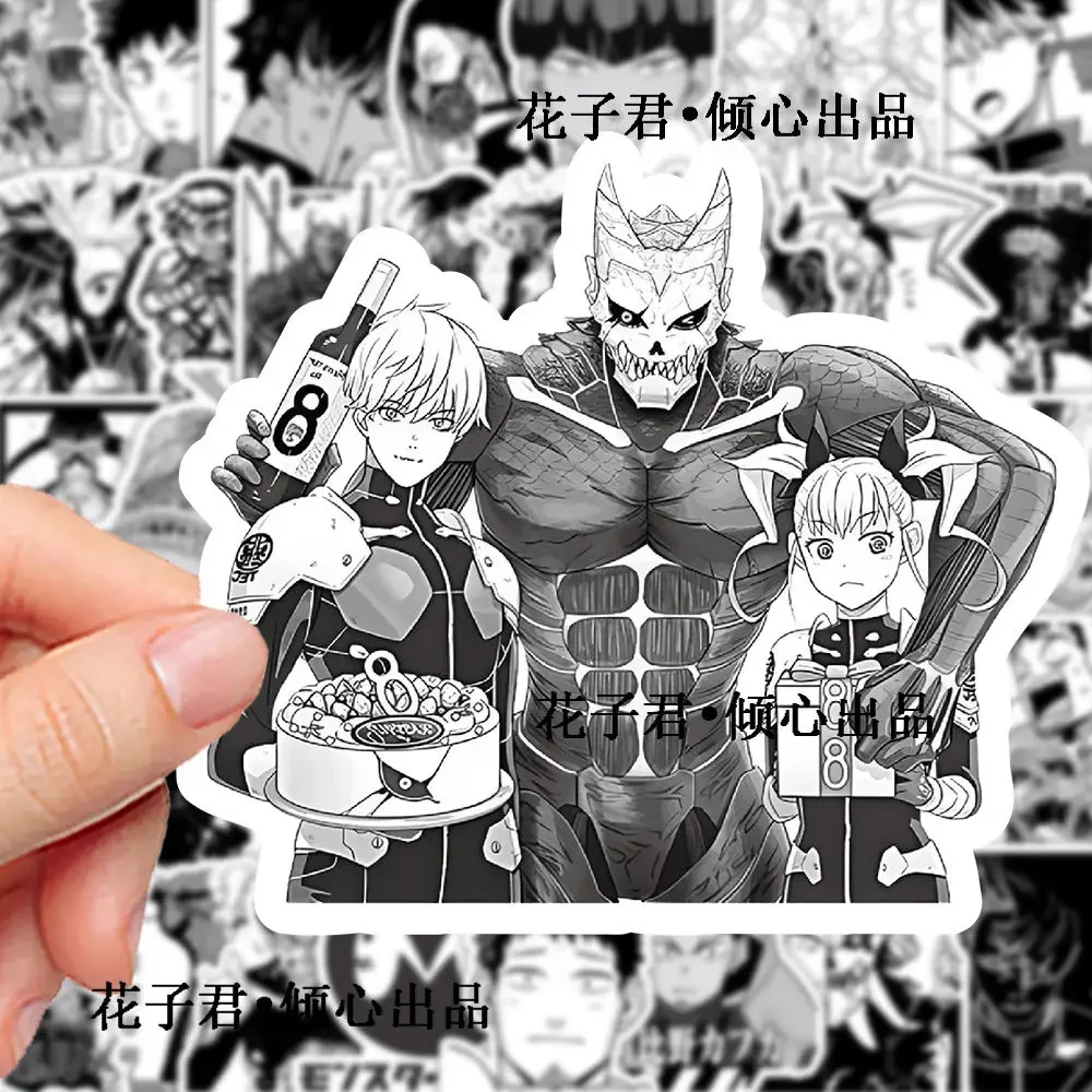 Narumi Gen Sticker Hoshina Soshiro Black White Manga Style Stickers Kaiju NO.8 Anime Goods Laptop Phone Case Decor Kawaii Gift