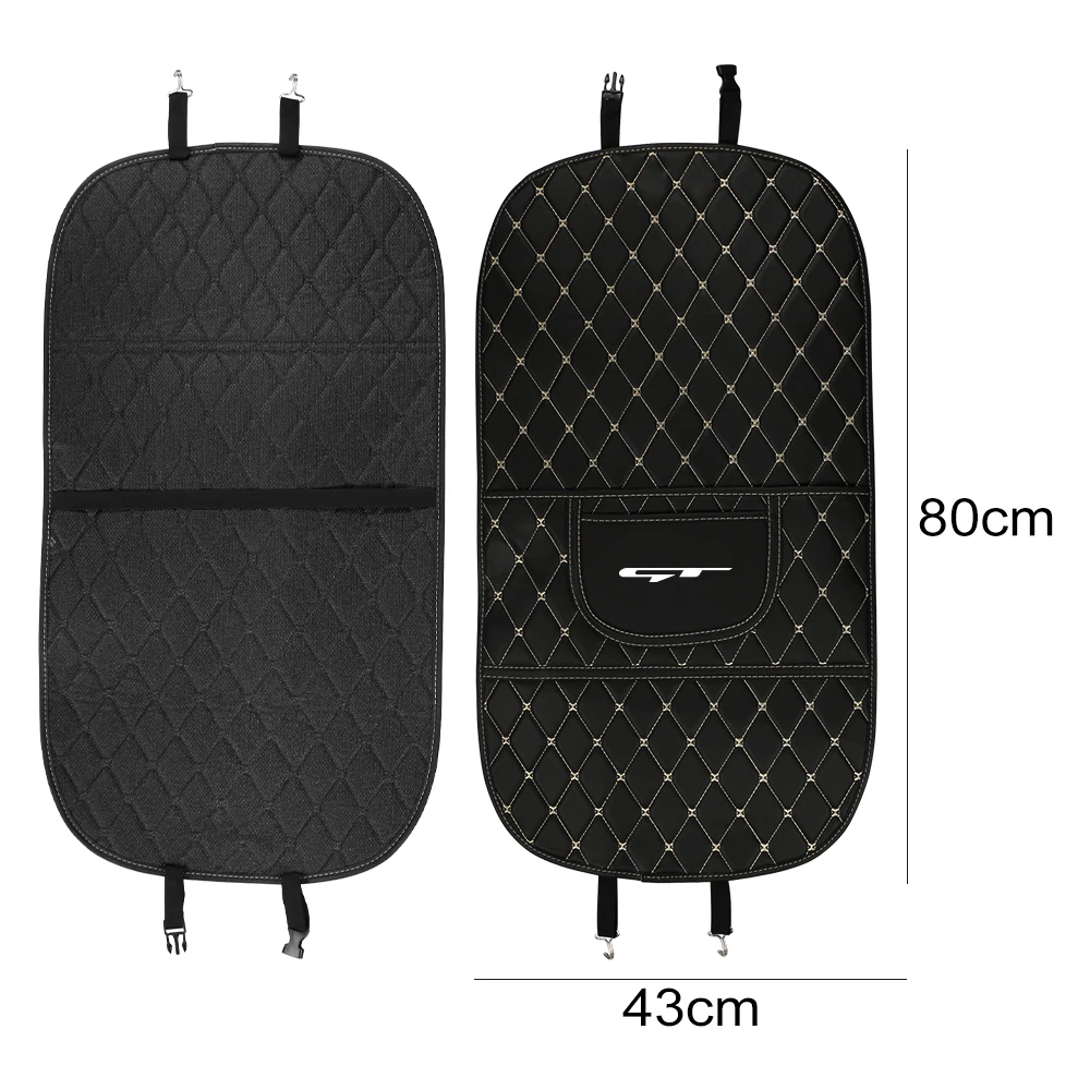 For Kia GT Line Elantra Sportage Rio Ev6 SELTOS PU Leather Car Seat Back Protector Pad Auto Anti Kick Seat Black Pads for Kids