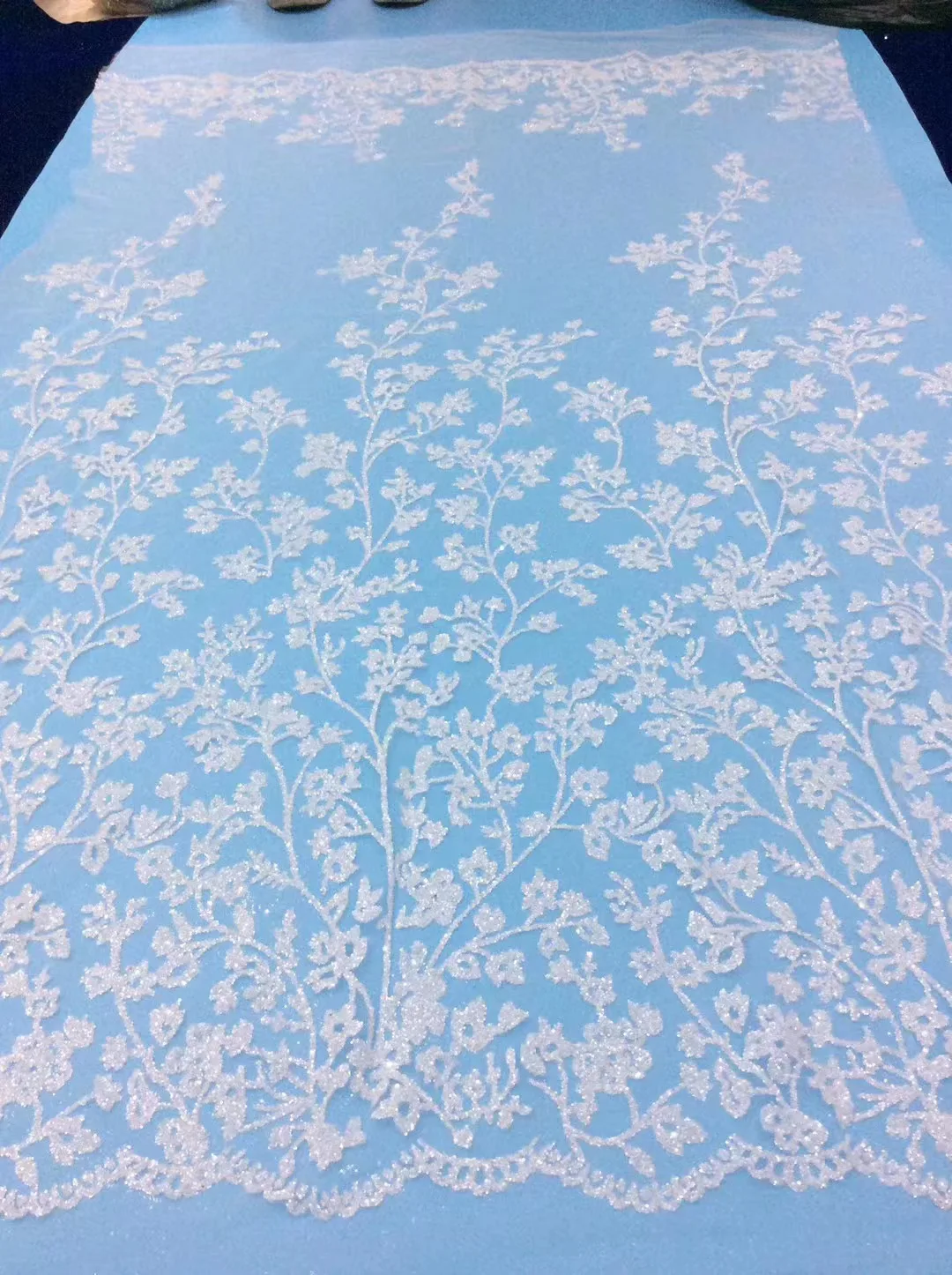 

Factory flower Glitter Tulle Lace shiny Fabric for dresses 5 yards/lot