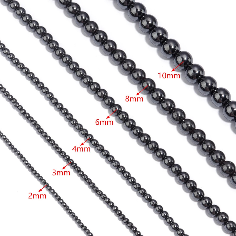 Elegant Silver and Gold Hematite Stone Beads for DIY Jewelry and Accessories - 15'' Strand, 2-10mm