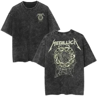 Metallica Rock Band's Vintage lavé à manches courtes col rond Y2k T-Shirt hommes vêtements nouveau dans les hauts et t-shirts hommes T-Shirt Camisetas 3