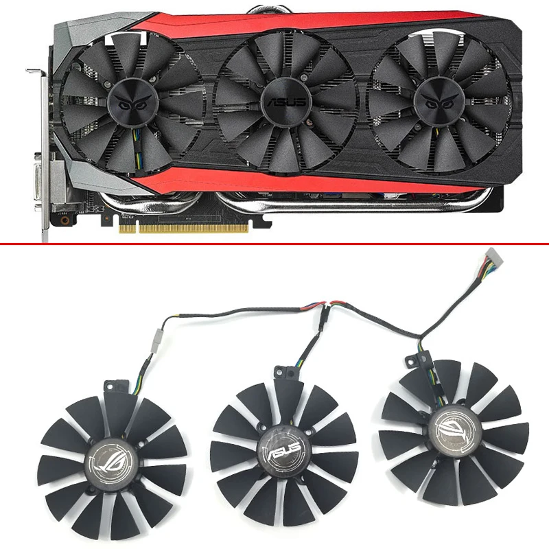 

87MM PLD09210S12HH GTX1060 Video Card Fan Replacement For ASUS Strix GTX 1060 OC 1080 1070 1080Ti RX 480 Video Card Fan Cooler