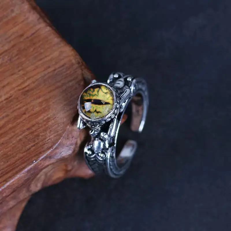 SALONGFANG 2023 New Retro Jewelry Rings Gothic Rings Unisex Punk Skull Rock Hip Hop Adjustable Gift Jewelry Evil Eye