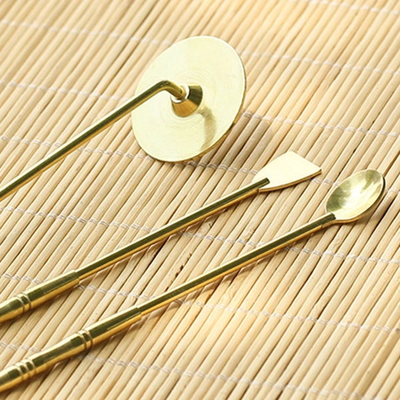 Brass Incense Tools Set Includes Incense Lotus Fragrant Seal, Spoon, Press, Shovel, Bottle Matches