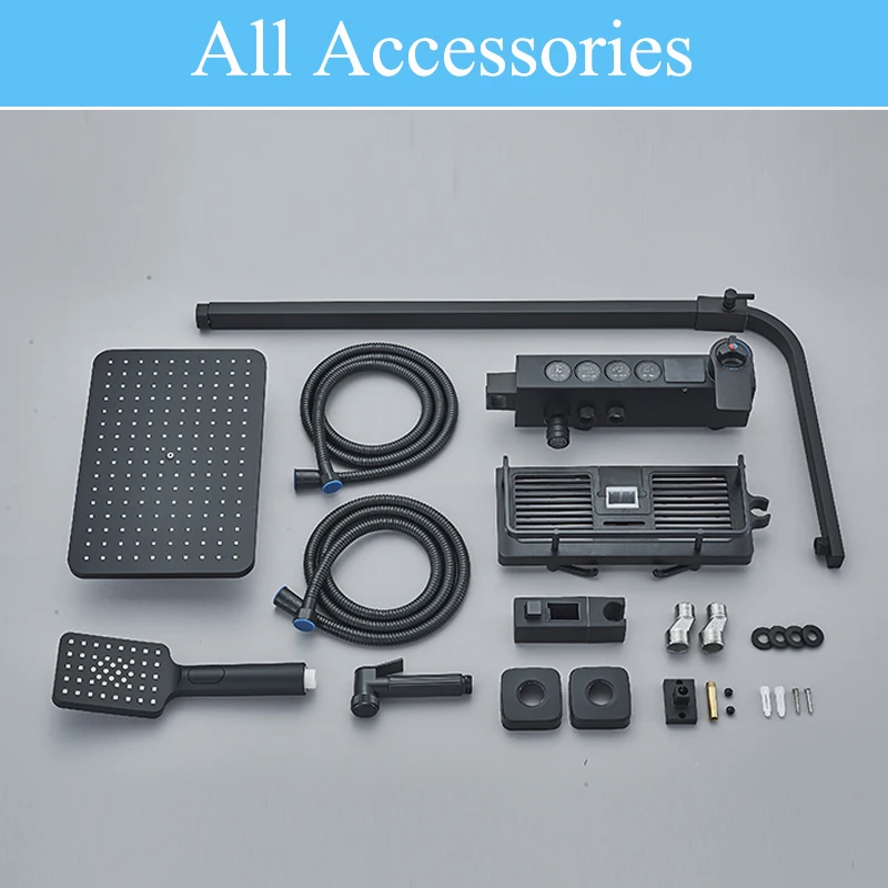 Thermostatic Shower Faucet Digital Display Bathroom Tap Set Shower System Rainfall Mixer Modern Bathroom bathroom shower faucet set bathroom faucet