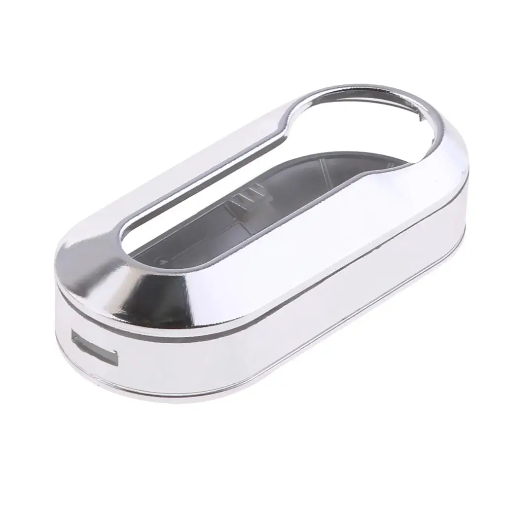 New Silver Foldable Remote Flip Key Shell Case Fiat 500 Car