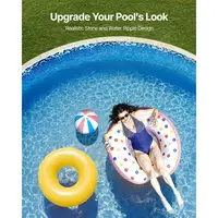 Revêtement de piscine ronde, 244x147 cm, doublure durable en vinyle de style superposition, calibre standard, résistant à l'usure, rétention d'eau, pour piscines hors sol à parois de 137 cm de hauteur 6