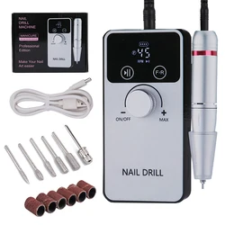 Professional Electric Nail Drill Machine | Rechargeable Nail File & Sander | Low Noise | High-Speed (45000RPM-White)
