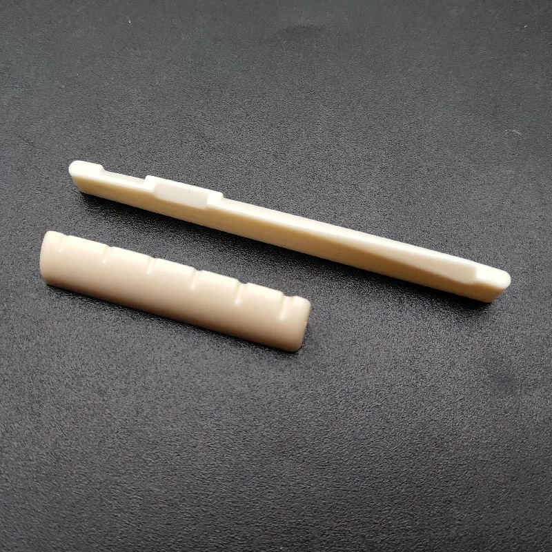 1/2pcs  6 String Acoustic Guitar Bridge Nut Saddle Plastic Guitar Saddle for Folk Guitar Black Ivory Guitar Parts & Accessories