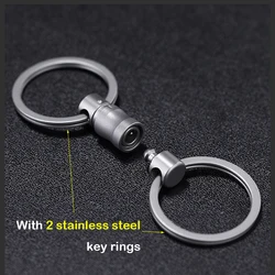 Titanium Alloy Quick Release Ultra - Light EDC Keychain with 360° Rotatable Locking Buckle (WITH S S RING)