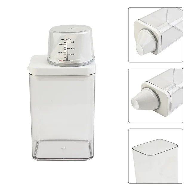 700/1100/1500/1900ml Laundry Detergent Dispenser Refillable Laundry Washing Up Powder Container Soap Detergents Storage Box Lid 3