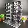 Two Row Sunglasses Rack 10 Pairs Glasses Holder Display Stand Transparent R9JE 1