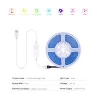 ZigBee W/WW/RGB LED Strip Smart Tuya Alexa Lights USB 5V Dimmable COB Neon Tape With LED Controller Home Room Bedroom Decoration - Image 2