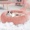 Soft Long Plush Cat House Beds dog Calm Warm Faux Fur Bed Donut Round Comfortable Sleeping Bed Washable for Small Medium Dog Cat 4