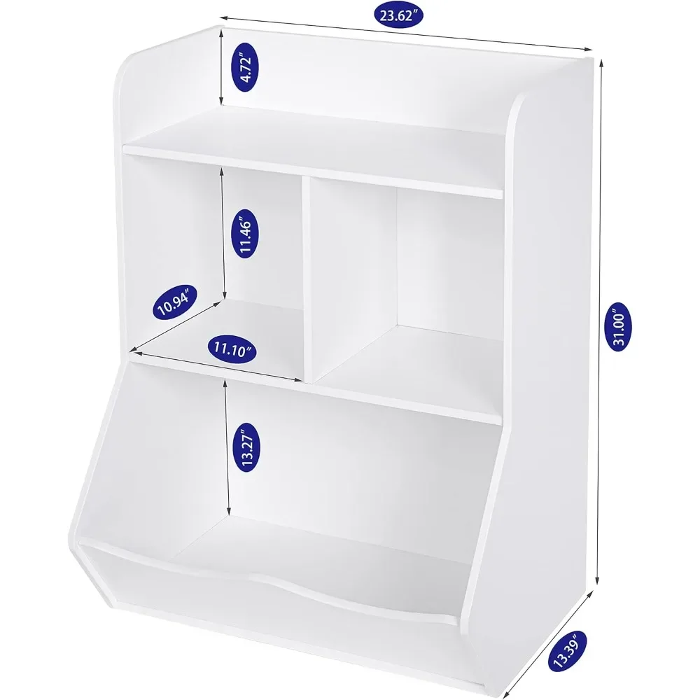 Toy Storage Organizer, 40" Kids Toy Storage Cubby with Bins,Toy Boxes and Storage for Playroom,Bedroom,Nursery School 2