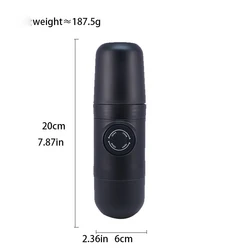 Portable Italian Hand Press Coffee Machine for Outdoor and Home Barista Use (Black)