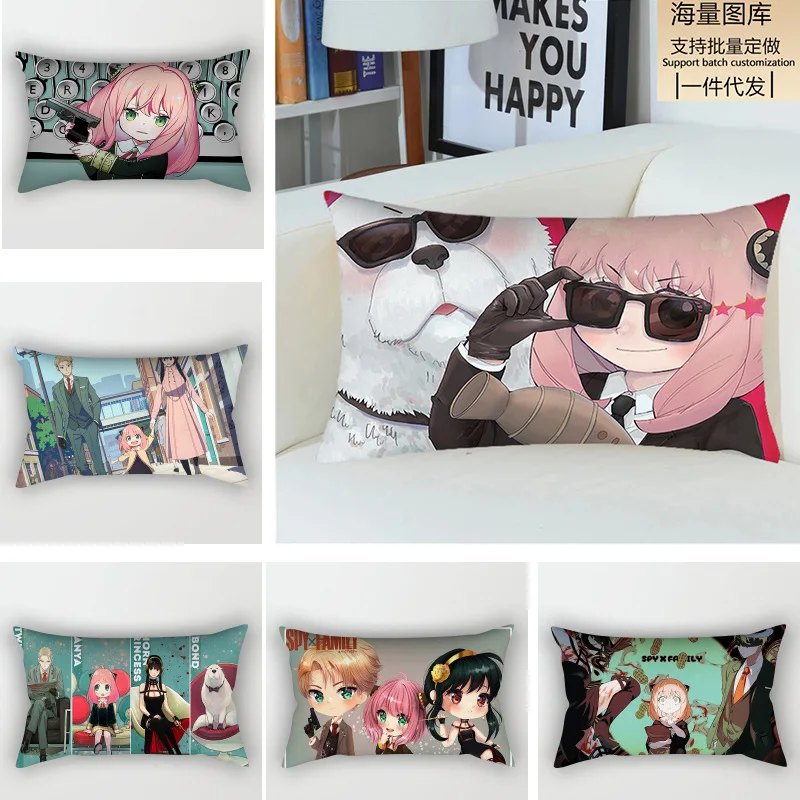 

50*30CM comic Spy x Family Pillow Cover Customize Pillowcase Modern Home Decorative Pillow Case For Living Room toys Gift