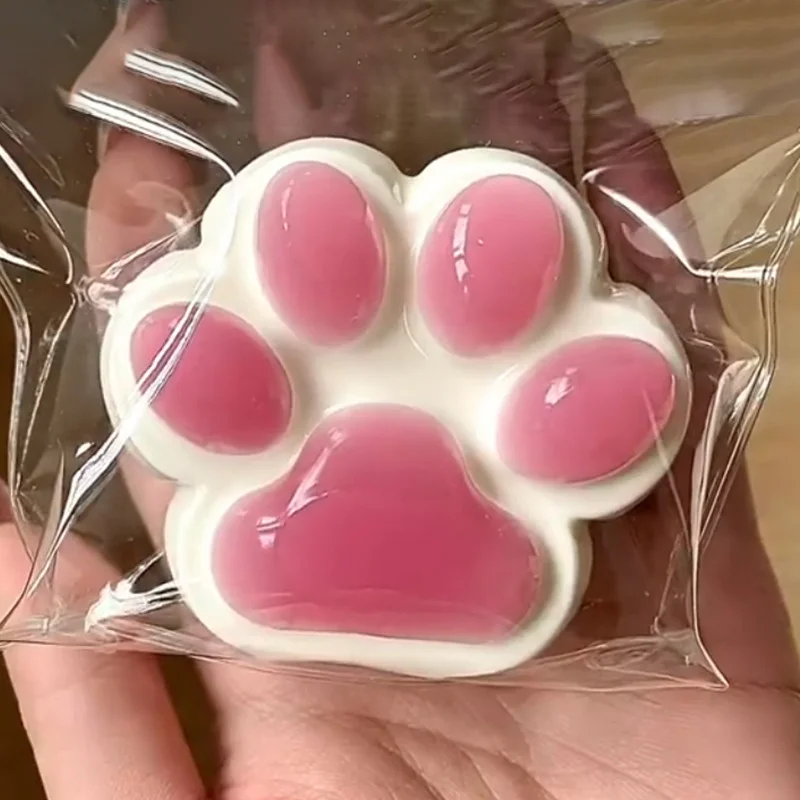Cat Paw Squeeze Toy Squishy Soft Jelly Feel Anti-Stress Gadget for Kids Adults Anxiety Relief Gift