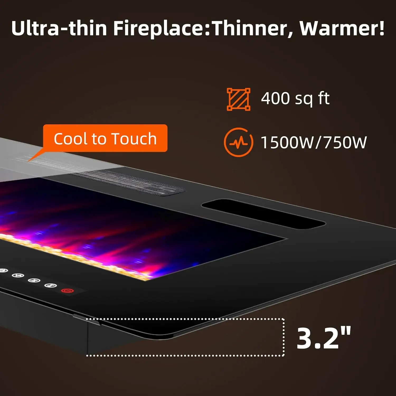 72 inches Electric Fireplace-Wall Fireplace for Living Room-Fireplace Freestanding/Inserts/Wall Mounted with Remote Control 2