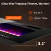 72 inches Electric Fireplace-Wall Fireplace for Living Room-Fireplace Freestanding/Inserts/Wall Mounted with Remote Control 2