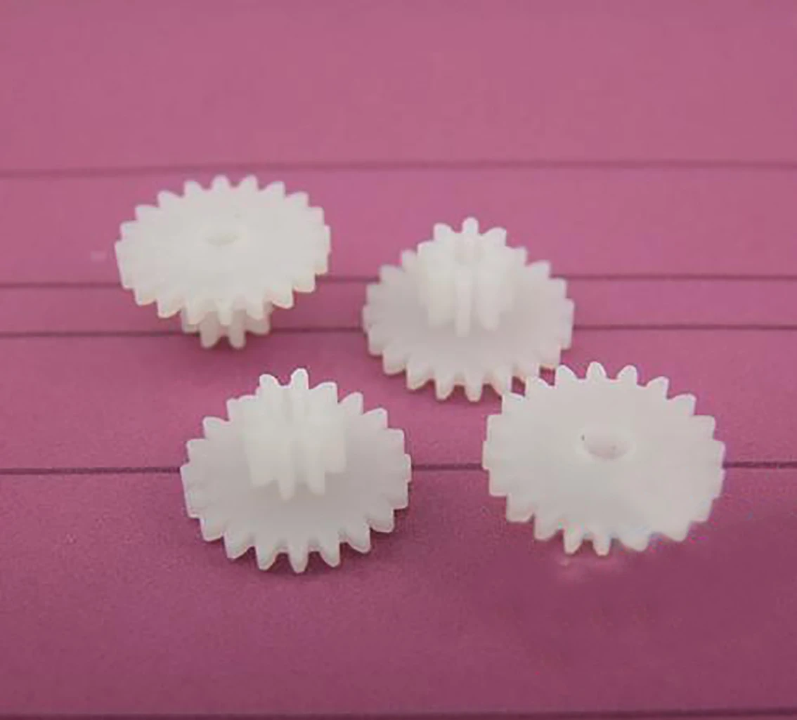 Description Picture 6 of item5-100pcs Modulus 0.5 Plastic Shaft Double Layer Gears 0.5M Reduction Bilayer Wheels Toys DIY Part Accessories
