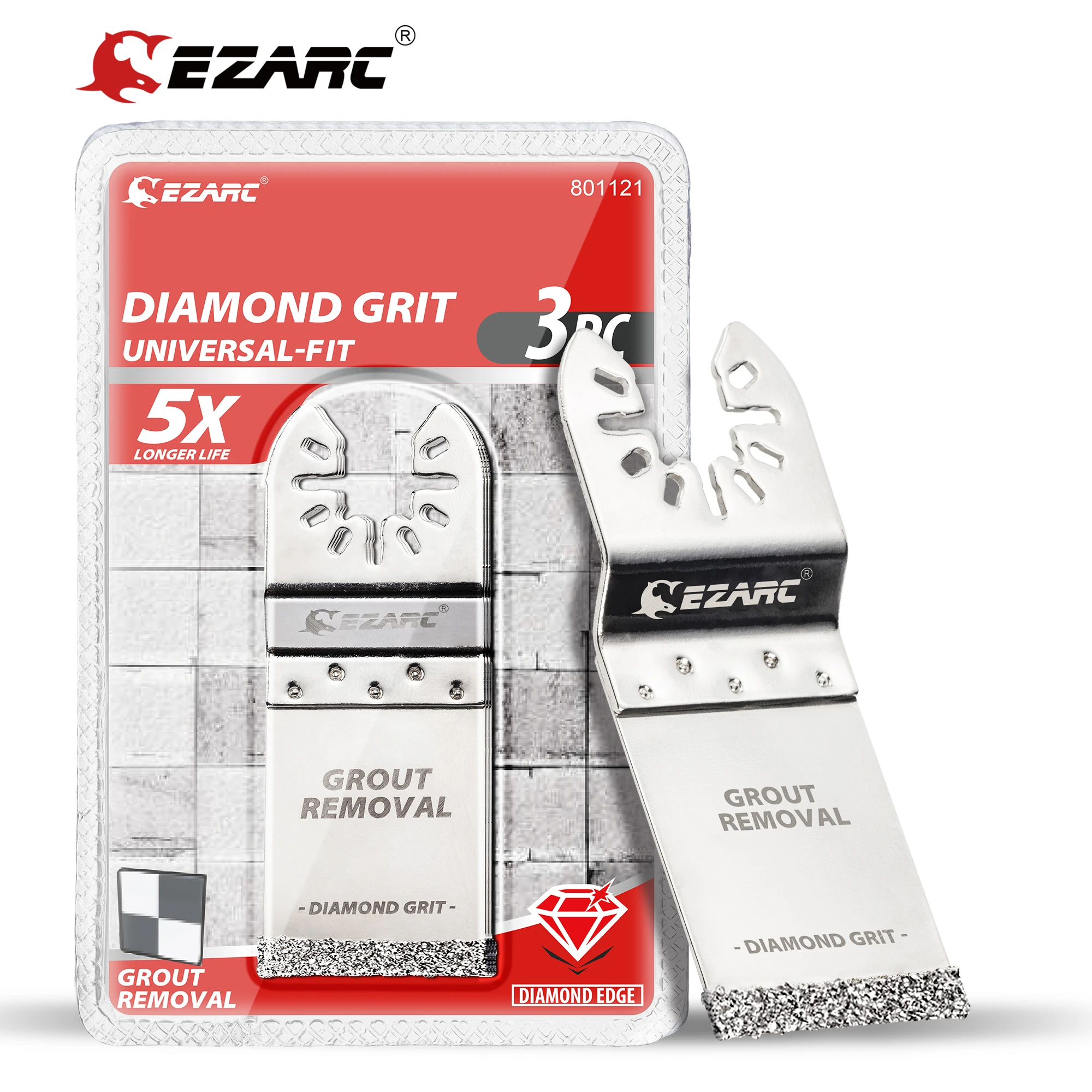 Ezarc 3pcs Diamond Oscillating Blade, Flush Cutting Oscillating Multi