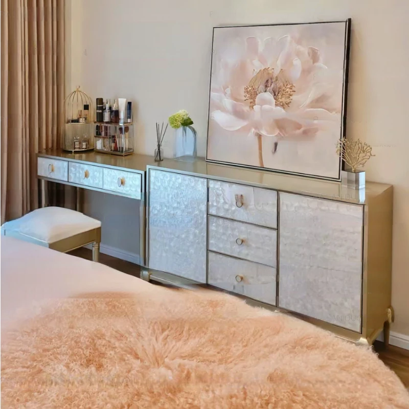 

American style light luxury beech wood solid wood storage cabinet, shell entry cabinet