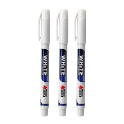 White Permanent Marker - Smooth Writing & Strong Adhesion, Water - Based Ink (3pcs)