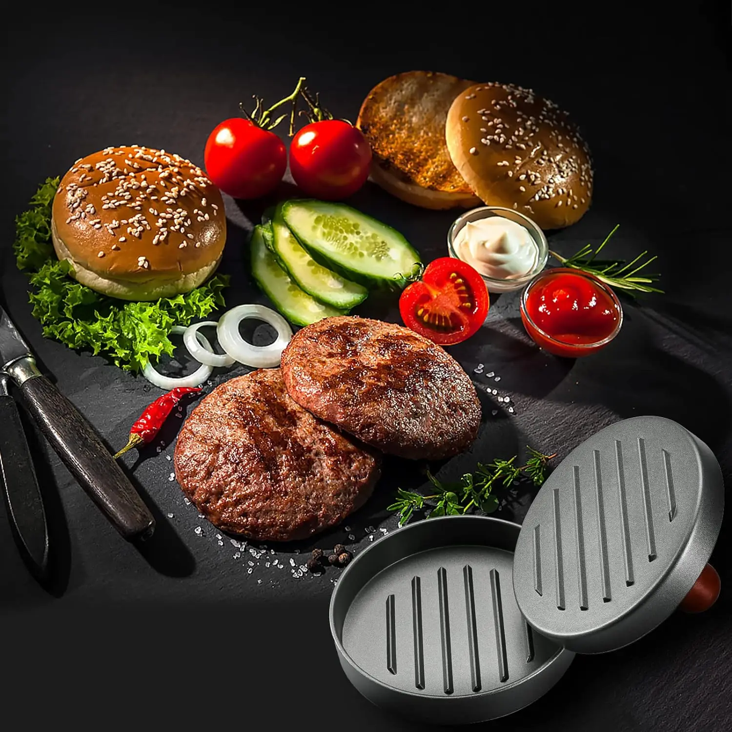 Stainless Steel Burger Press 4
