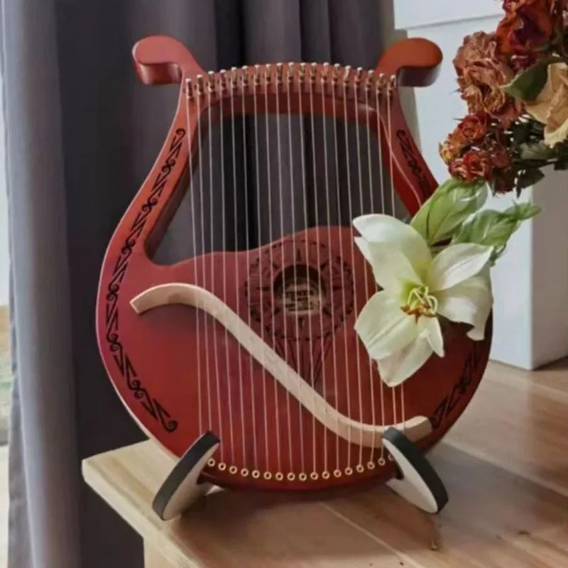 Vintage Instrument Harp and Konghou Niche Simple and Portable Lyre Stringed Musical Instruments Niche Bands Play Harp Classical