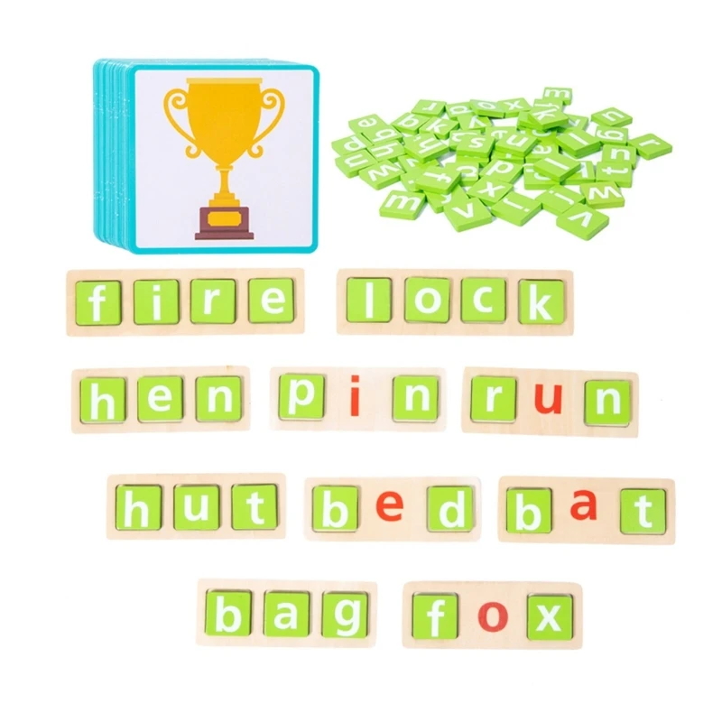 

Word Spelling Game Wood Spelling Word Puzzle Game Spelling Game Toddlers Preschool Learning Activities for Toddler
