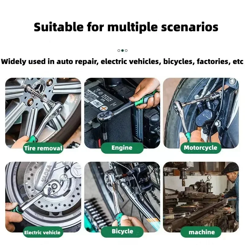 Multi-Function Ratchet Wrench Tool - 72-Tooth Drive Socket Wrench