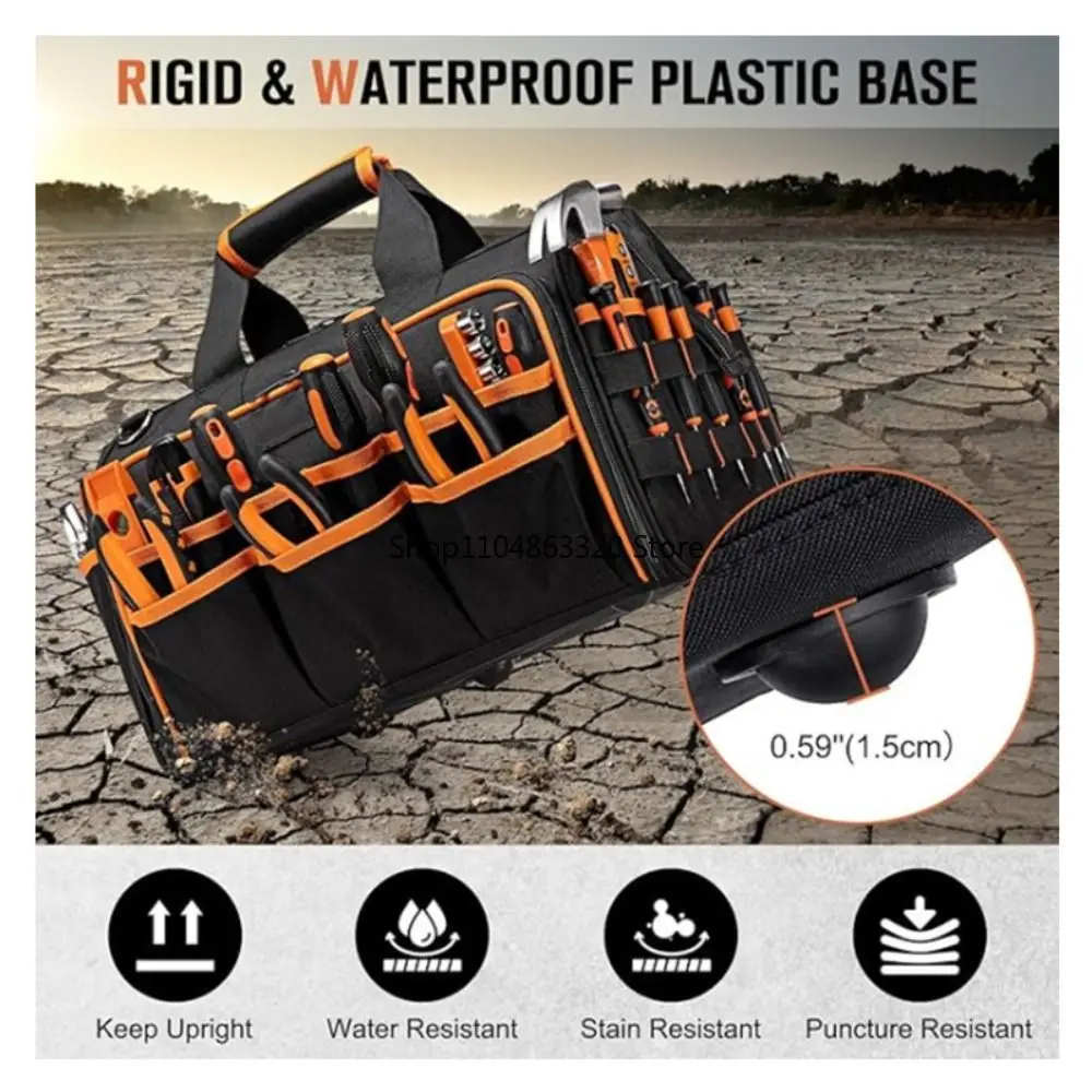 Enhanced Large Capacity Waterproof Tool Bag with Shoulder Strap - Wear-Resistant and Durable Design