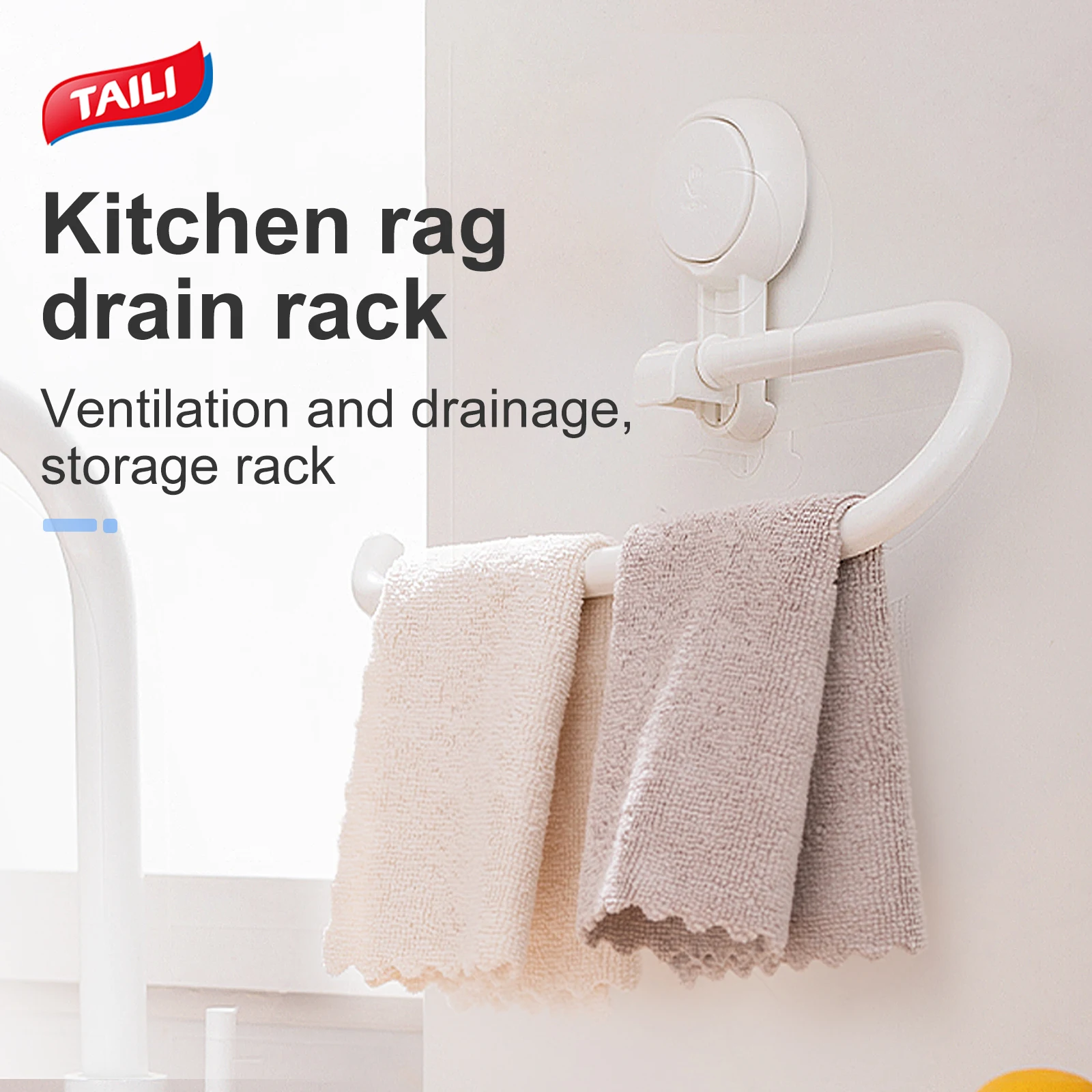 TAILI Suction Cup Kitchen Paper Towel Holder No Drilling Reusable Roll Holder for Bathroom Fresh-Keeping Bag Film Storage Rack paper towel holder towel holder toilet paper holder