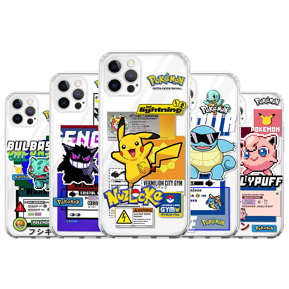 Custodia Morbida Per Apple Iphone 15 13 11 14 Pro Max 13 Mini 7 8 Plus Xr X 6 12 Se Xs Cover In Silicone Trasparente Funda Pokemon Pikachu