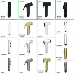 Wall Mounted Black Toilet Cleaning Bidet ABS Spray Gun Sprayer Set Anal Cleaning Washing Machine Bathroom Shower Nozzle