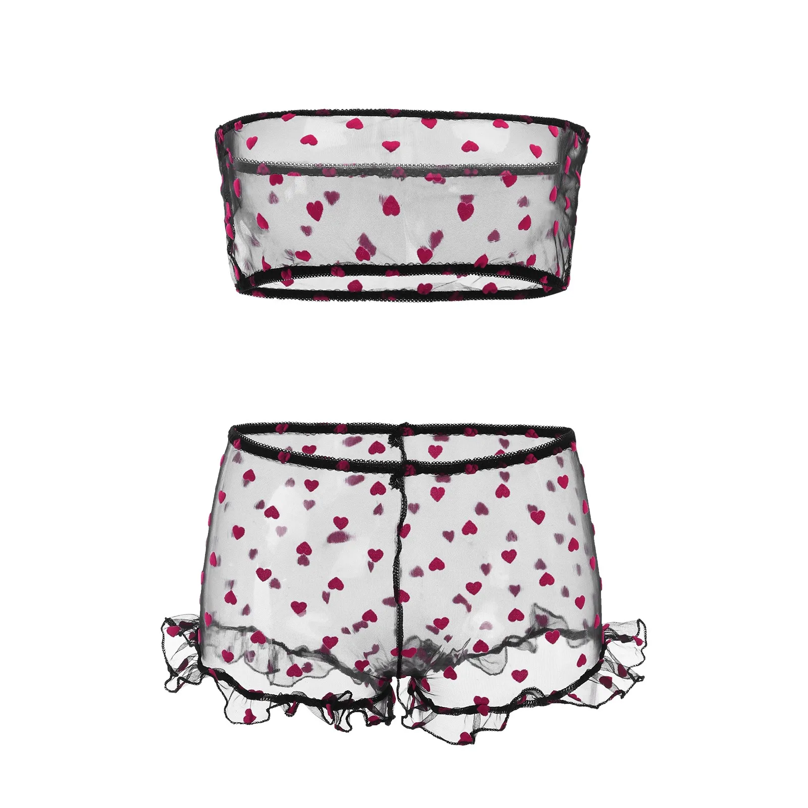 Intimo Femminile Intimo Sexy Per Donna Naughty Love Pattern Intimo Sexy Reggiseno + Perizoma Completo Intimo Pamas Lenceria_voghion.com