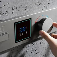 Luxury Bathroom Gunmetal Brass LED Temp Display Shower Sysetem Ceiling- Embedded 2 function Rainfall/waterfall Bath Fixtures 4