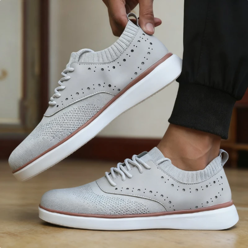 Hot Selling Bestseller Men's Shoes Casual Mesh Brogue Sneakers Minimalist Zero Drop Breathable Walking Shoes Chaussure De Sport