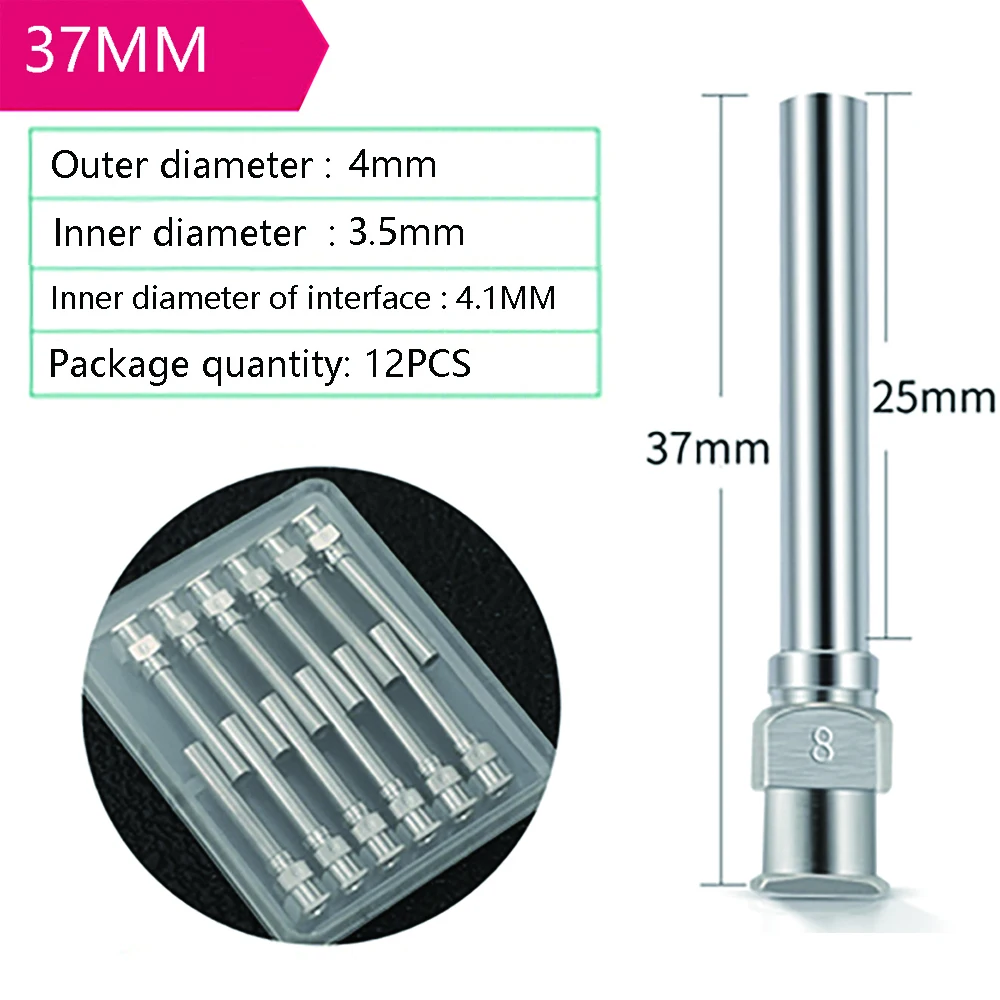 Dispensing Needle 12pcs 8-20G 37mm Stainless Steel Dispensing Adhesive Syringe Needle Set for Large Space Precision Dispensing Equipmen injection
