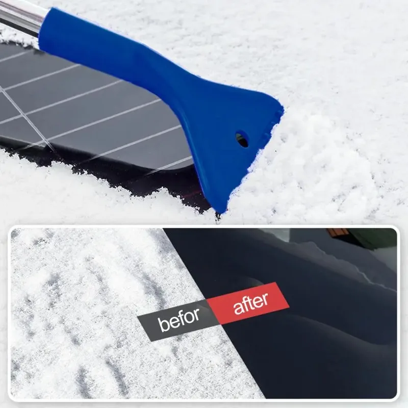 Multi-Functional Long-Handle Windshield Snow Scraper  Detachable Cleaning Brush, Efficient Ice Scraping Tool for Winter Car Care
