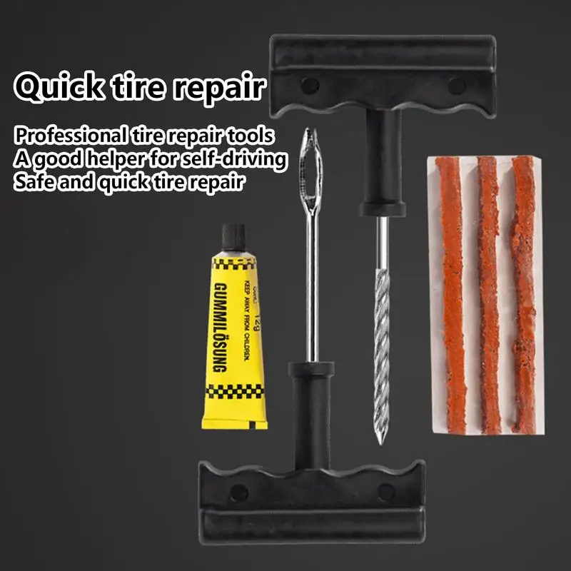 

Go Anywhere Fix Any Flat Emergency Tire Repair Kit Fix Punctures in Cars Bikes Motorcycles SUVs Fast & Easy Tools No Jack Needed