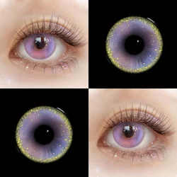 Lalens Stylish Colored Contact Lenses for Daily Eye Makeup & Beauty, Natural Pupil Design, Available in Blue and Pink (Purple)