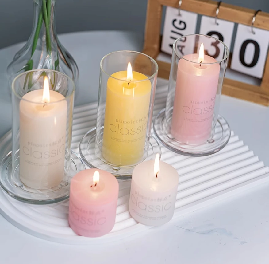 Candle Romantic Smoke Free European Home Cylinder Candlelight Dinner Proposal Romantic